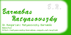barnabas matyasovszky business card